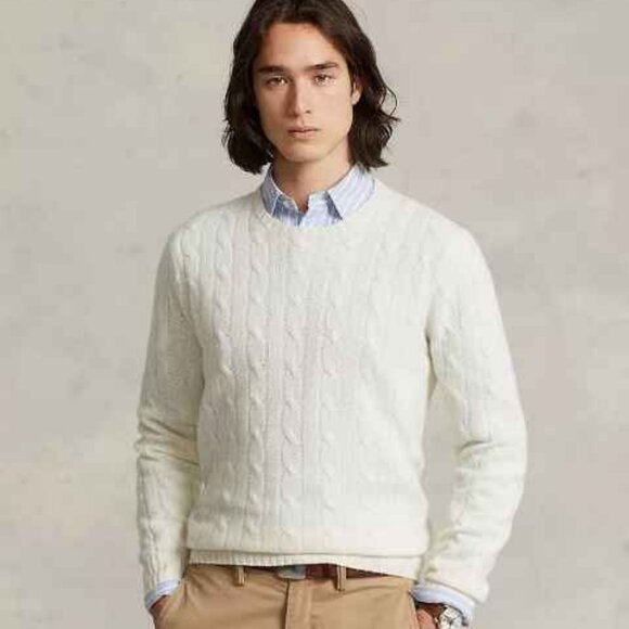 Polo by Ralph Lauren Cream Cable Knit Sweater - Picture 16 of 16